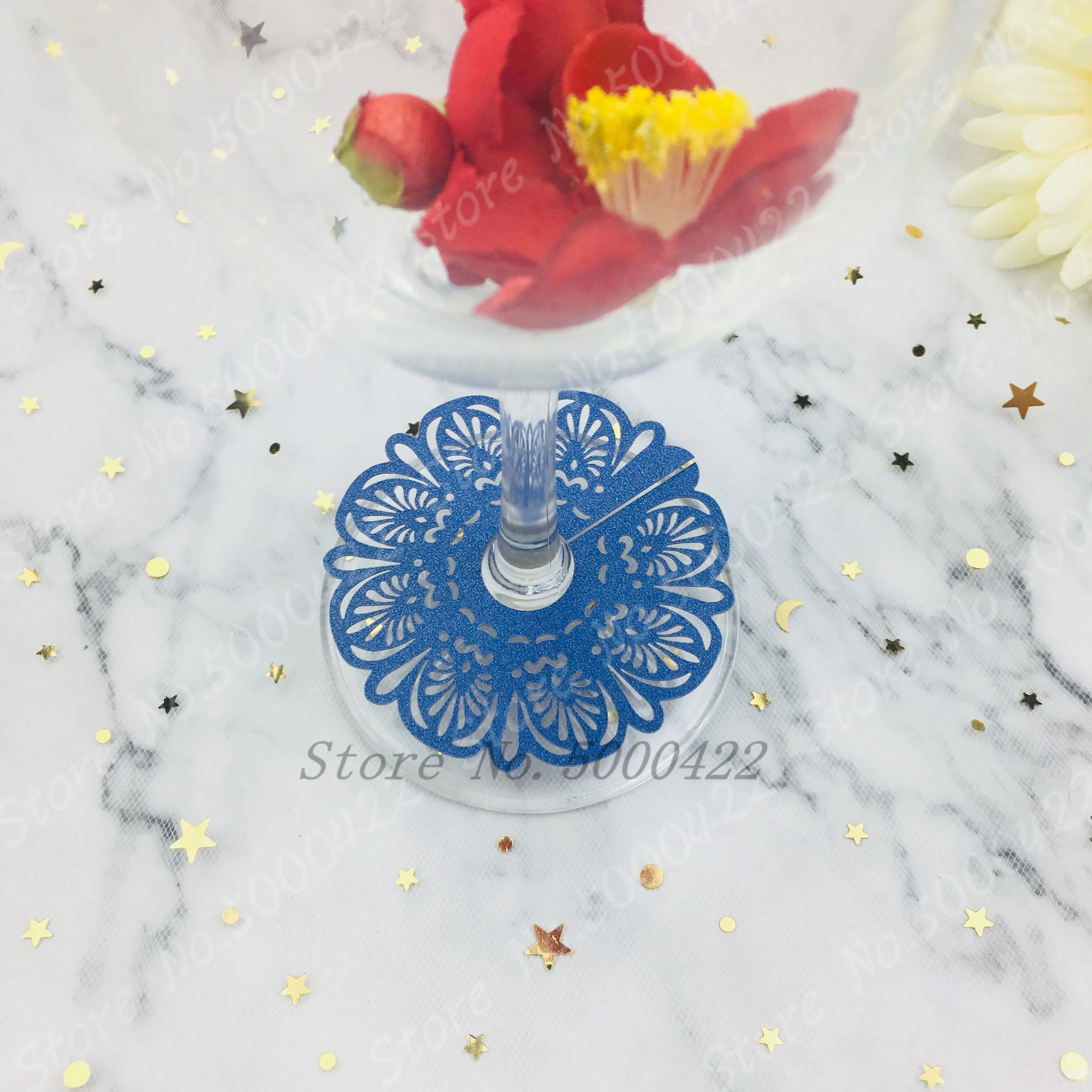 50 шт. вина имя карты Лазерная резка настольный знак стекло чашки ноги свадьба