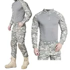 Камуфляжные рубашки, брюки-карго, уличная униформа для страйкбола, военной стрельбы, тактическая боевая одежда для пейнтбола, костюмы с налокотникаминаколенниками