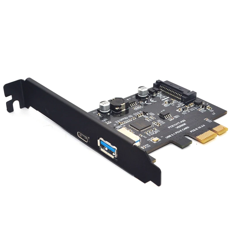 SuperSpeed USB 3 1 Type C + 0 PCI-Express Расширительная карта Riser 15pin SATA разъем питания PCIE X1 адаптер
