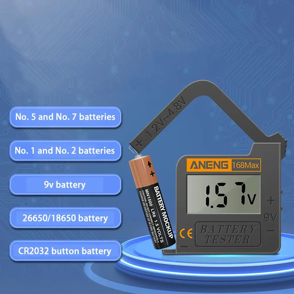 Портативный тестер батарей Высокая точность цифровой Дисплей индикатором