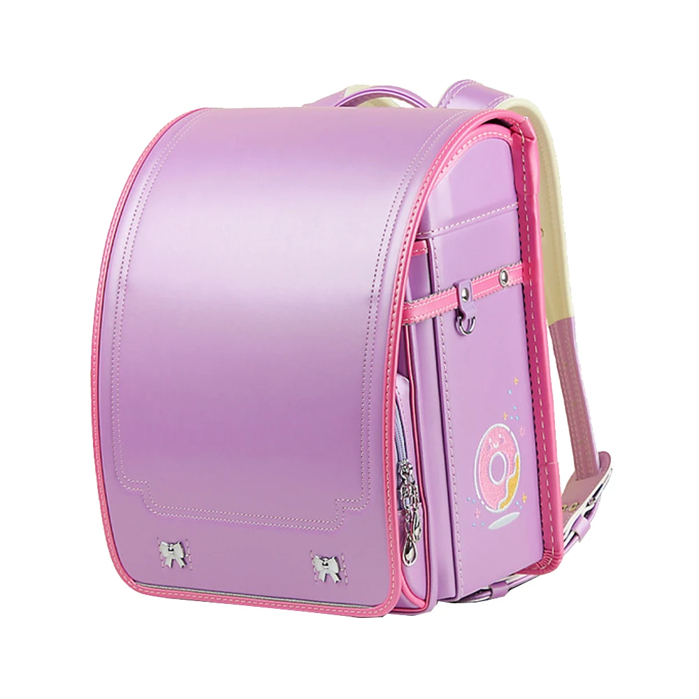 Ортопедический рюкзак Randoseru для девочек, школьная сумка в японском стиле из искусственной кожи с откидной крышкой, водонепроницаемый, J058