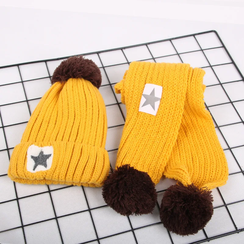 Детская плюшевая теплая шапка осень зима вязаный шерстяной детский комбинезон и