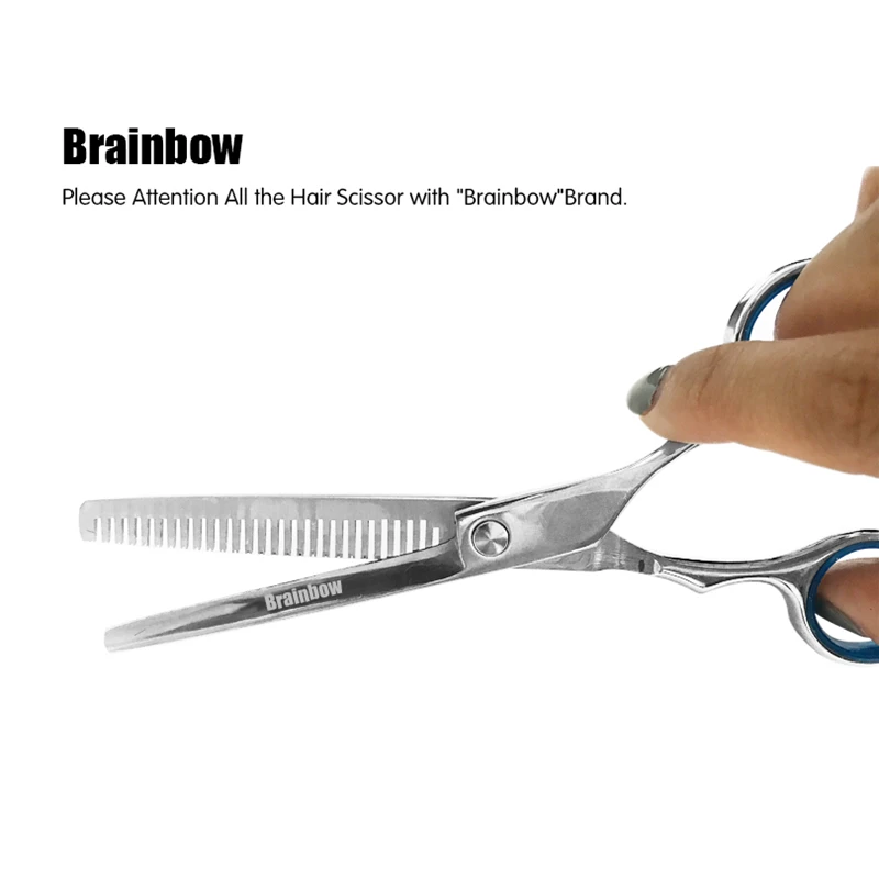 

Brainbow 6 inch Cutting Thinning Styling Tool Hair Scissors Stainless Steel Salon Hairdressing Shears Regular Flat Teeth Blades