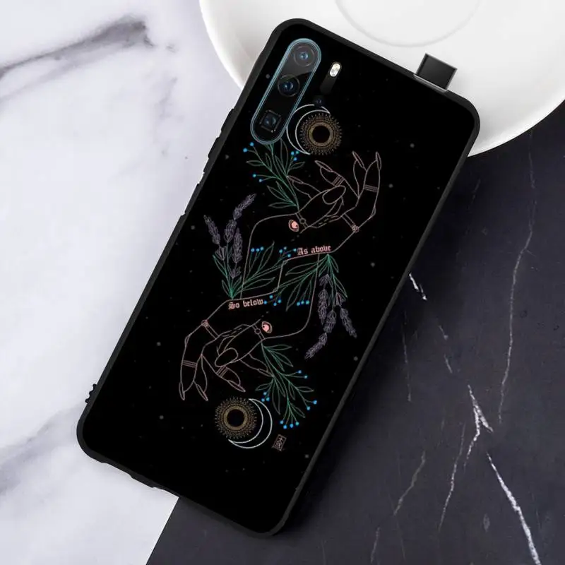 

Witches Moon Tarot Mystery Totem The Lovers Phone Case For Huawei honor Mate P 10 20 30 40 Pro 10i 9 10 20 8 x Lite