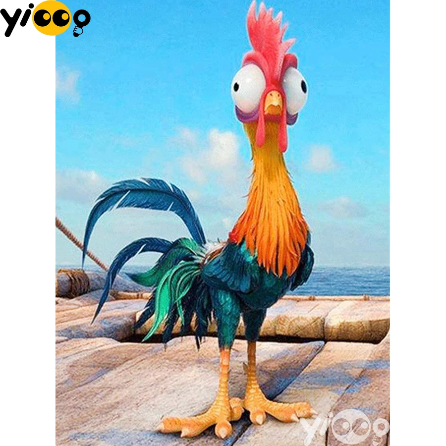 

Квадратная/круглая Алмазная вышивка, Забавный петух 5D, бриллиантовая фотография, подарок для домашнего декора AX3157