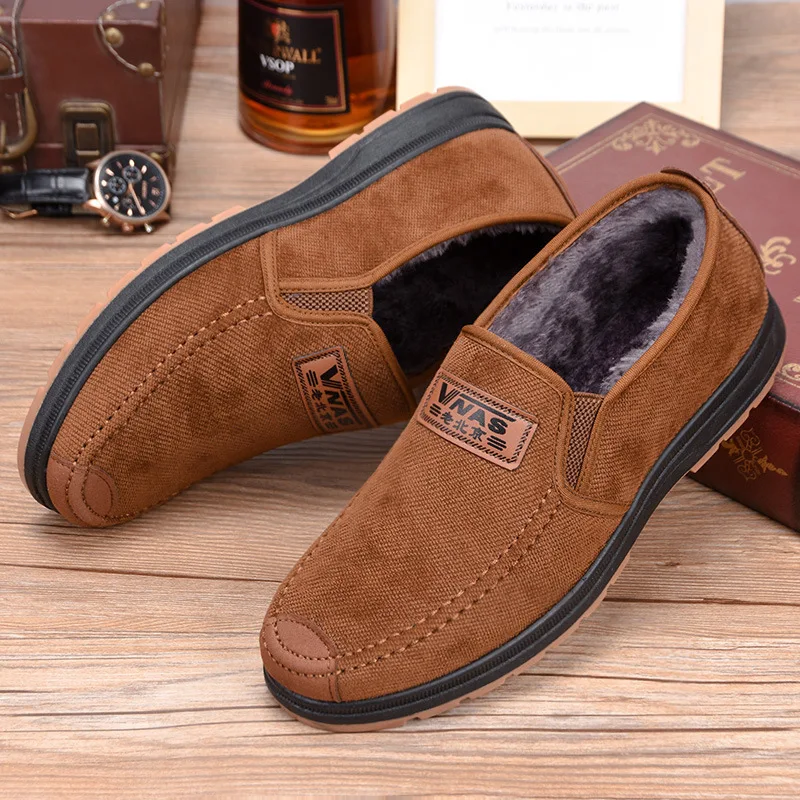 

Cotton Shoes Autumn and Winter New Shoes Men's Middle-Aged and Elderly Cotton Boots Warm Leisure Men's Shoes Fleece-Lined Old