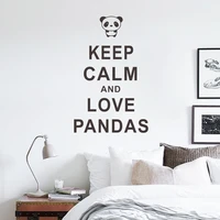 creative cute painting panda wall stickers for kids room porch bedroom door stickers english letters decor room art design