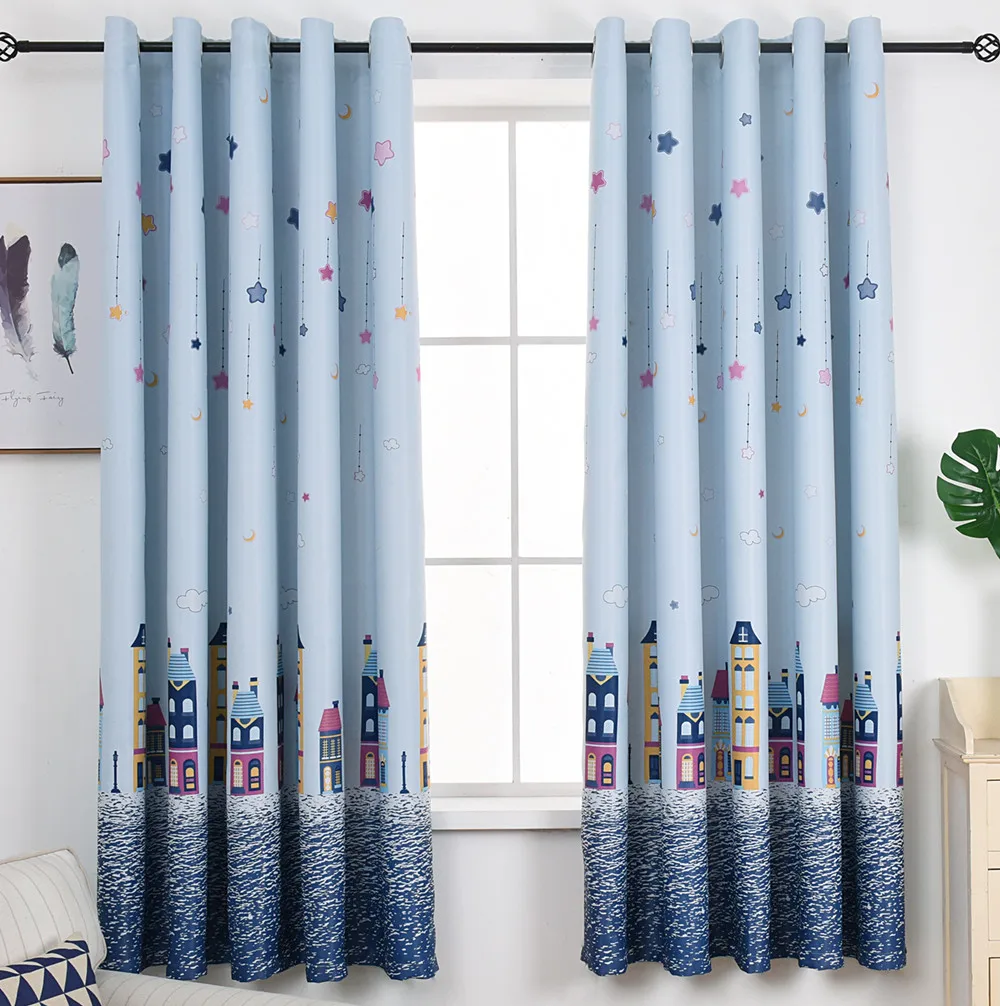 Детские занавески с мультяшным замком затемняющие шторы для детской спальни