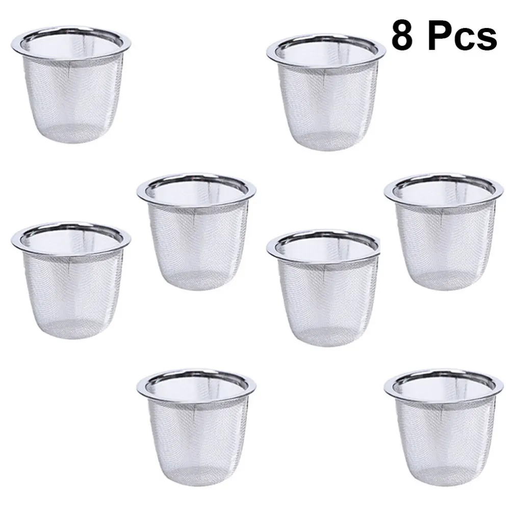 

8pcs Stainless Steel Tea Filter Metal Infuser Sturdy Tea Strainer for Home (Diameter 7.2cm x Height 6cm)