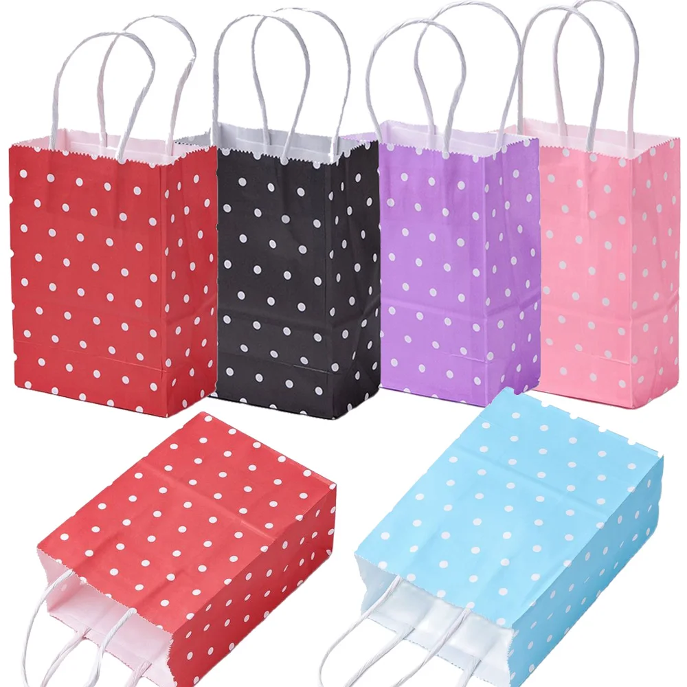 

10pcs Kraft Paper Gift Bags Bulk with Handles for Shopping Packaging Retail Party Craft Gifts Wedding Bags 15x11x6cm
