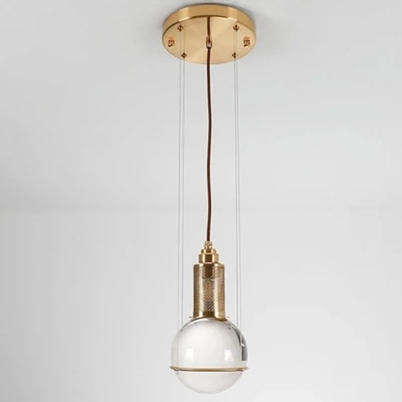 Хрустальный подвесной светильник светодиодный в форме шара комнатное украшение