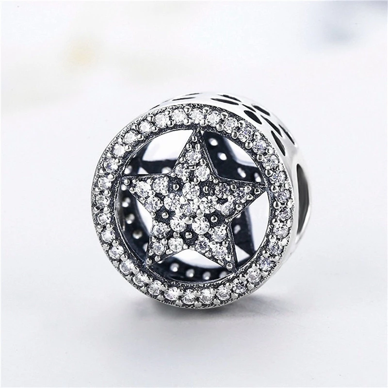 

Silver Star Bead Pendant Charms Fit Women Beads Bracelets Jewelry Gift
