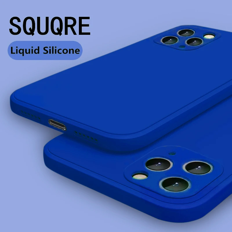 

Роскошный Новый оригинальный квадратный жидкий силиконовый чехол для iPhone 13 Mini 12 11 Pro Max XR X XS 7 8 Plus SE 2020 противоударный мягкий чехол