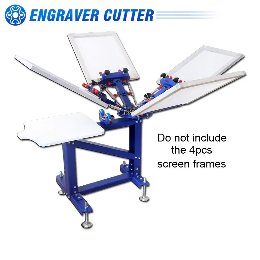 Micro-adjust 4 Color 1 Station Screen Printing Printer Rotary Frame & Metal Stand