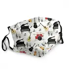 Маска для музыкальных инструментов, музыкального пианино, скрипки, гитары, музыкальные ноты, барабан, неодноразовая защитная маска, респиратор, Муфель для рта