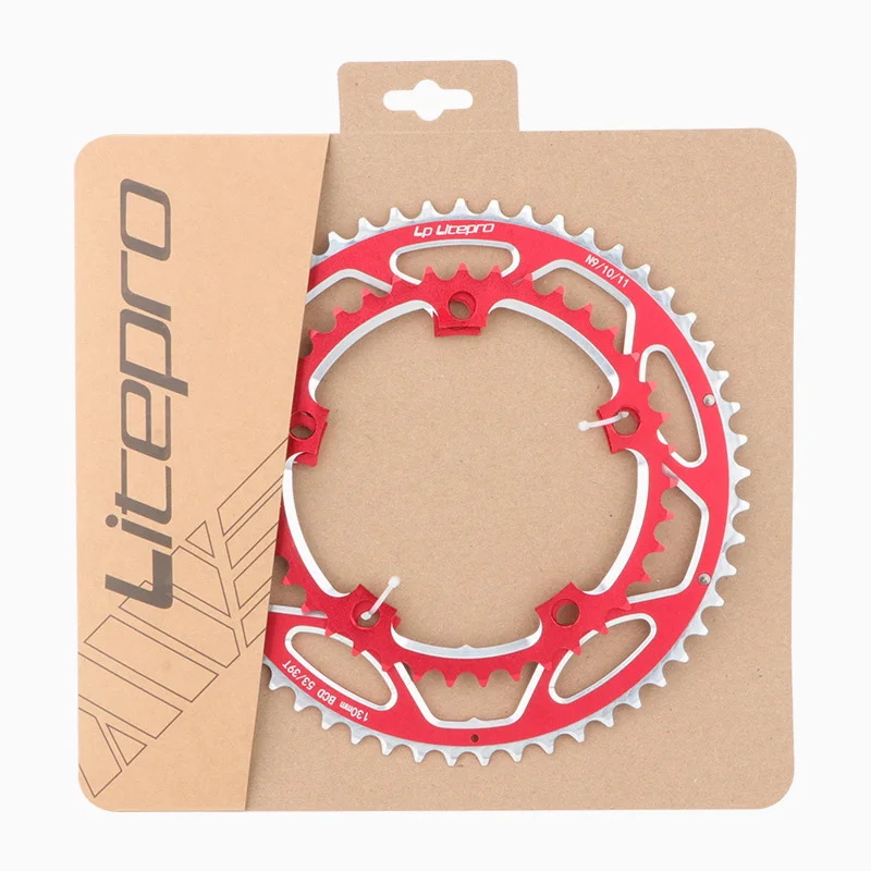 

LP Litepro Bicycle Chainring Double 130BCD 53t -39t Round Aluminum Alloy Dual Chain Ring for Road / Folding Bike