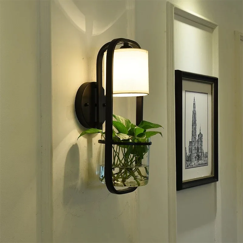 Китайские светодиодные стеклянные железные настенные лампы современные