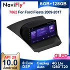 6G + 128G QLED RDS Carplay 4G LTE Android 10 для Ford Fiesta 2009-2017 автомобильный Радио мультимедийный видео плеер навигация GPS 2 din dvd