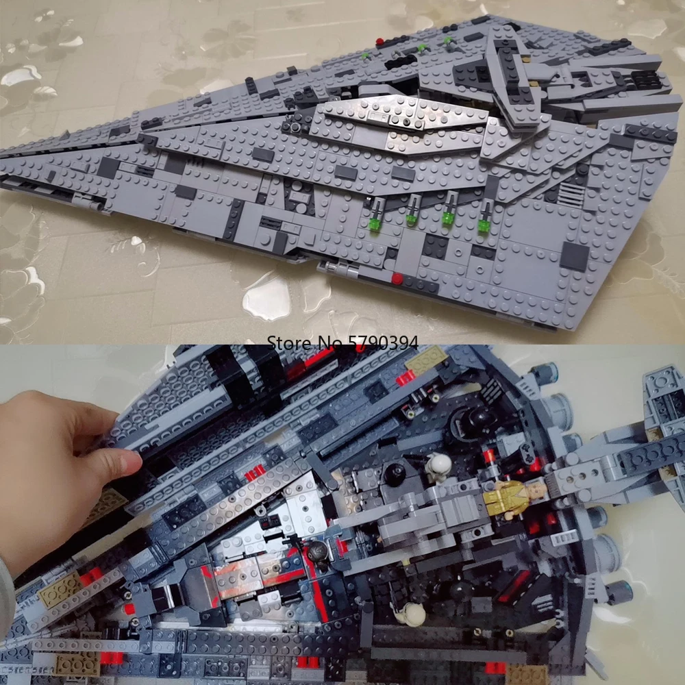 

1457pcs Compatible 75190 First Order Star Destroyer War Costruzion Model Starwars Building Blocks with Figures Bricks Toys