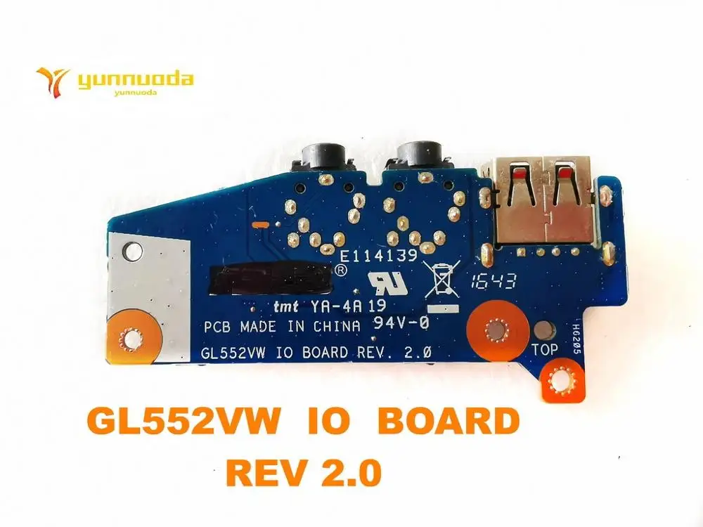 Placa de Áudio Original para Asus Gl552vw Placa Usb de Áudio Gl552vw io Board Rev 2.0 Testado Bom Placa-mãe para notebook