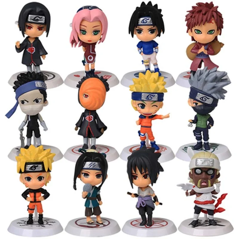 

1pc Random Anime Cartoon Q Version Kakashi Sakura Sasuke Action Figure T30