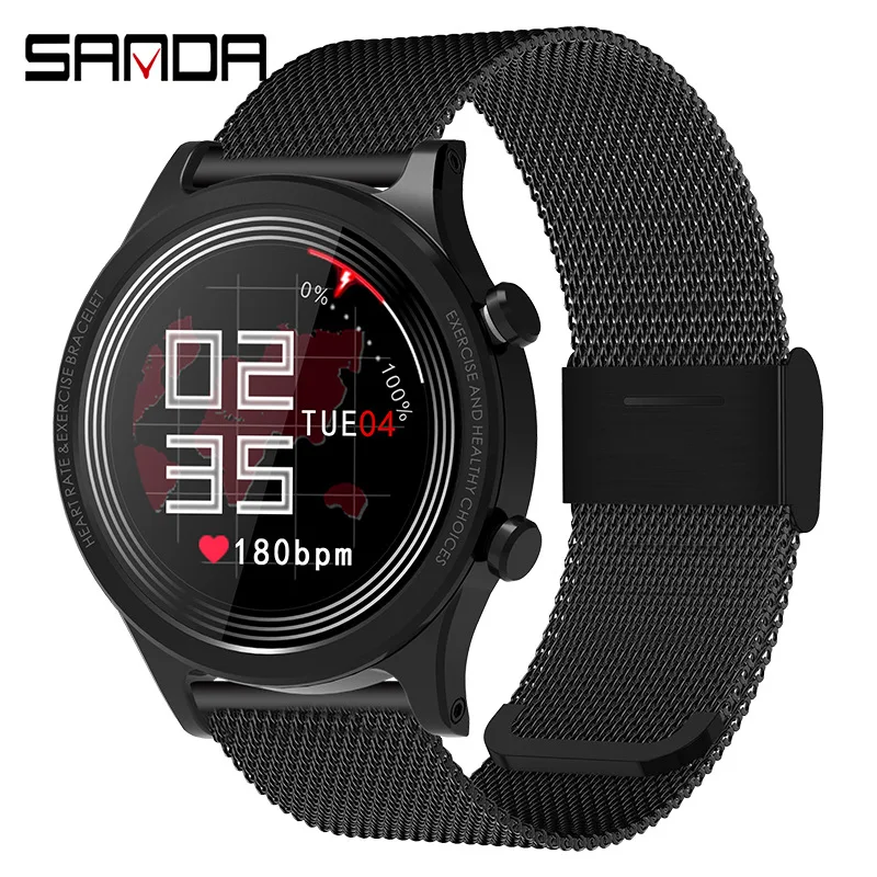 Смарт часы Sanda E5 мужские с браслетом многофункциональные водонепроницаемые