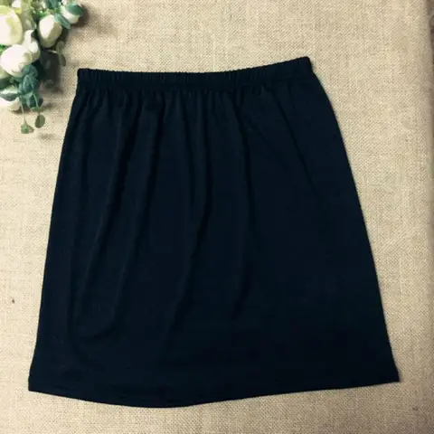 Women Elastic Waist Short Petticoat Short Stretch Satin Inner Wear Skirt Soft Half Slip Petticoat Lady Skirt Slim Fit