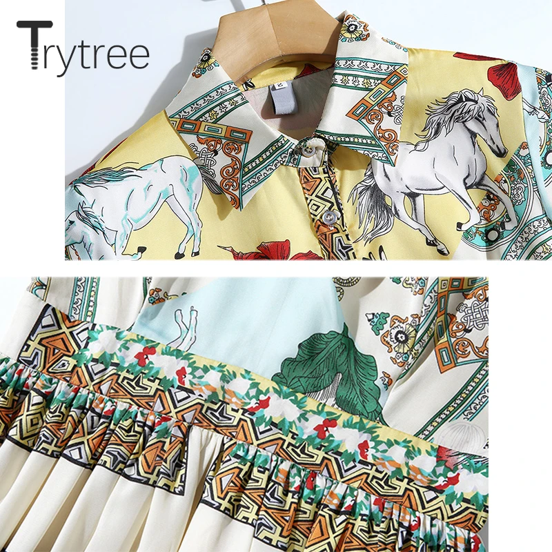 Женское Повседневное платье Trytree элегантное офисное платье-трапеция из