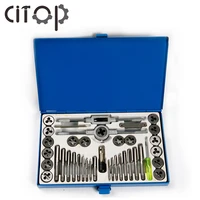 citop 40pcsset metric thread die screw thread taps tap wrenches die stocks tooth gauge screwdriver drill bits set diy tools