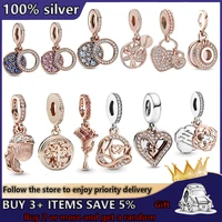 high quality s925 sterling silver rose spirit love pendant charm beads suitable for original pandora bracelet diy ladies jewelry