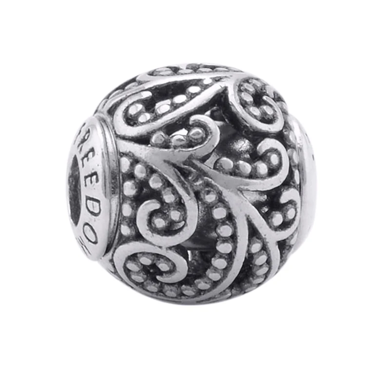 Подходит для Pandora сущность Браслеты свободу Подвески 100% серебряные бусины 925