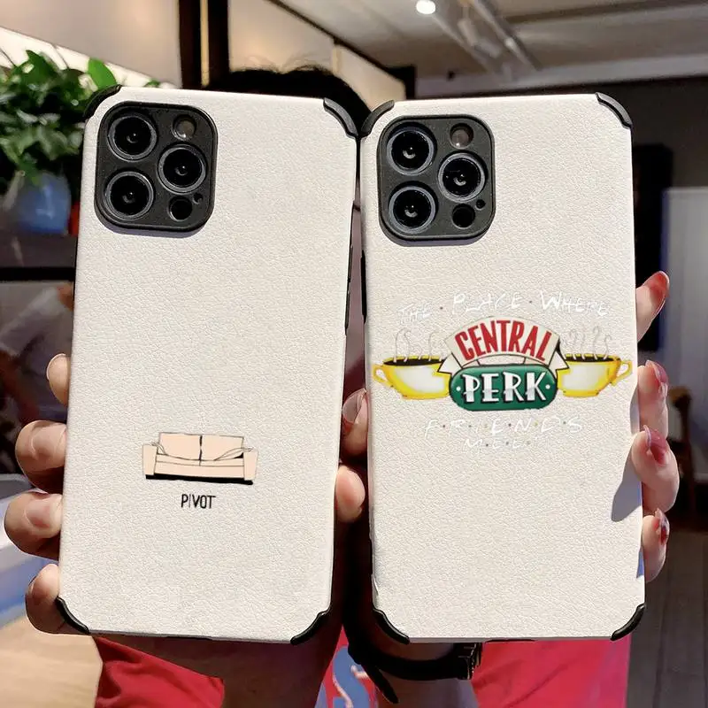 

Friends TV Show Door Phone Case Lambskin Leather For iphone 12 11 8 7 6 XR X XS PLUS MINI PLUS PRO MAX Shockproof