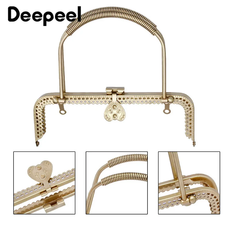 

Deepeel1pc 18/20cm Retro Double Handles Metal Purse Frame Handbag Sewing Brackets Wallet Close Kiss Clasp Bag Hardware Accessory