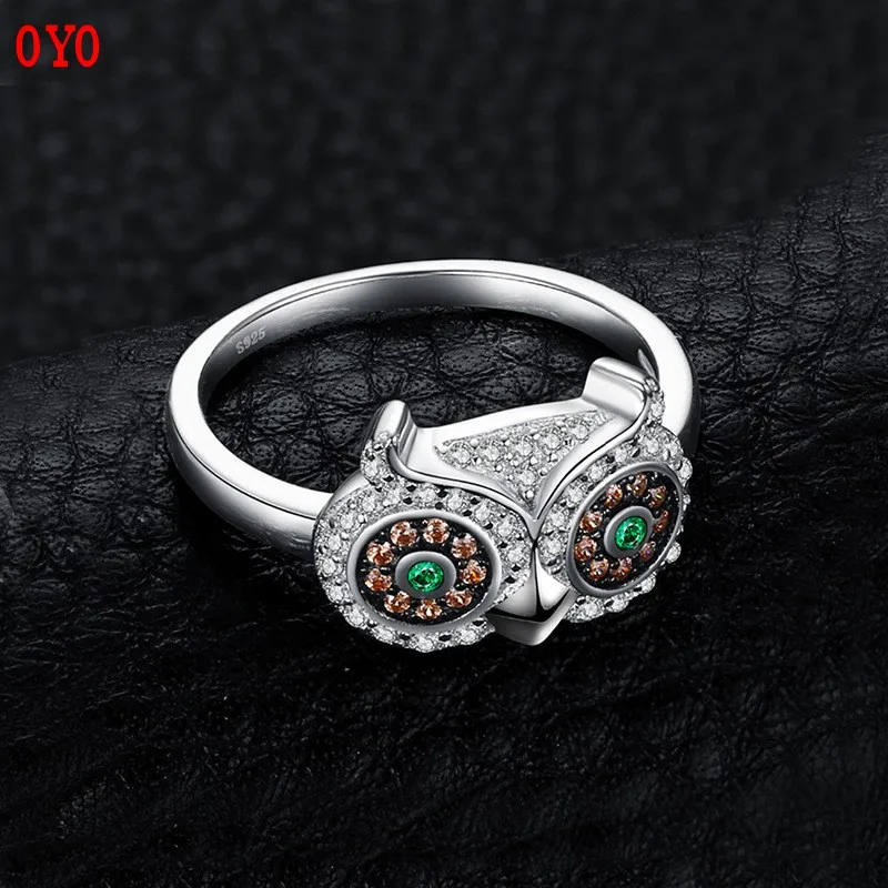 

S925 silver owl animal lady personality ring