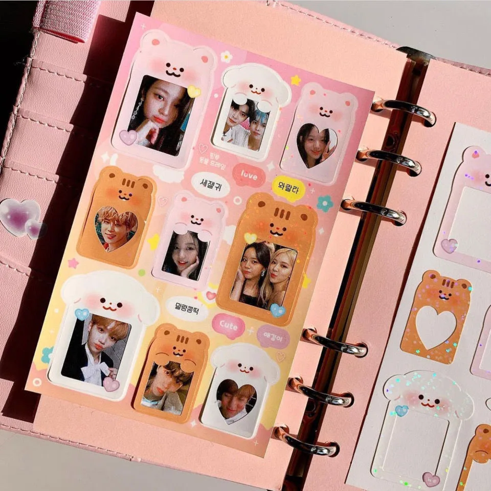 Корейский Ins Kawaii Love альбом для фотографий с рамками, наклейками и открытками Polaroid Idol Scrapbook Cute Stationery Decorative Aesthetic On.