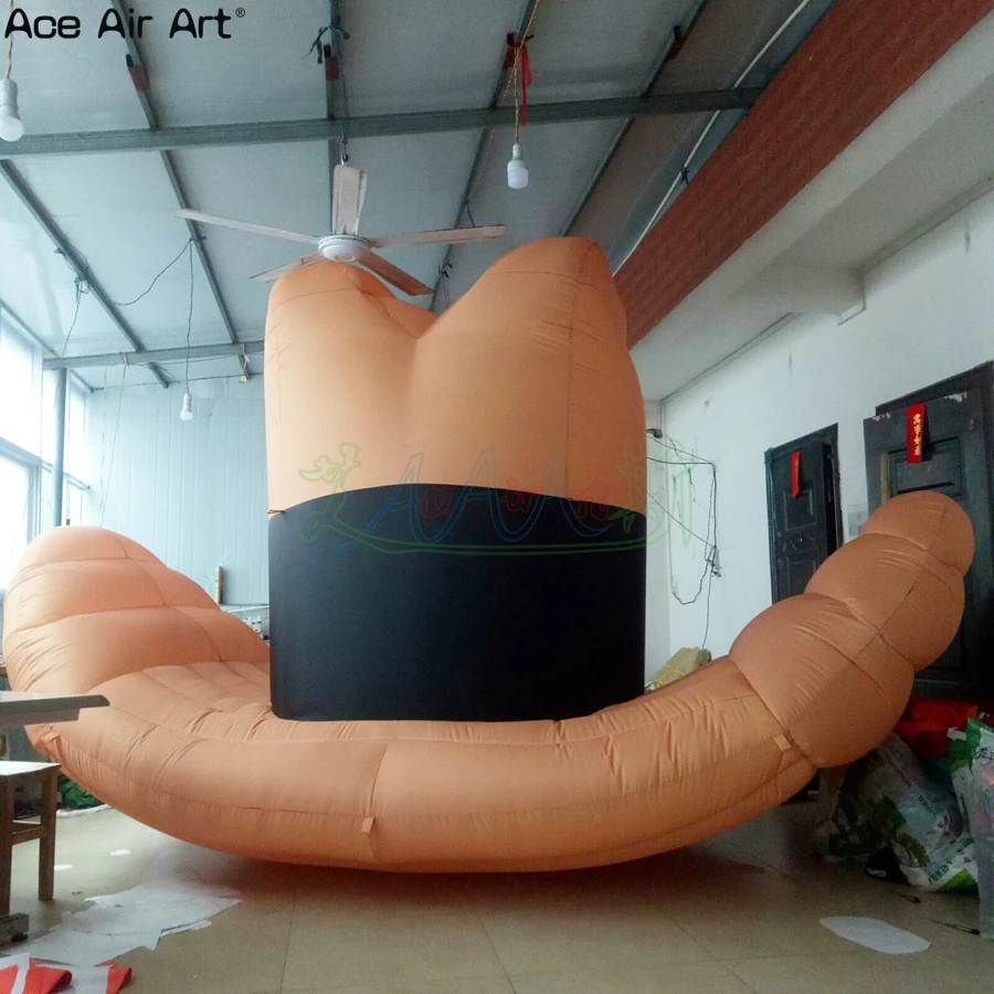 Высшее качество 2 м высокая желтая шляпа Реплика надувной ковбойский головной