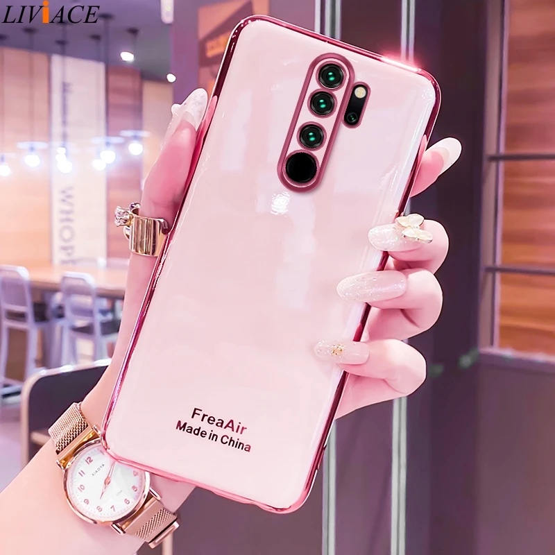 luxury plating silicone phone case on for xiaomi redmi note 8 pro 8t note8 t electroplate gold bumper soft protective back cover free global shipping