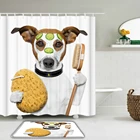 2 шт., забавные занавески для душа с принтом кошек и собак