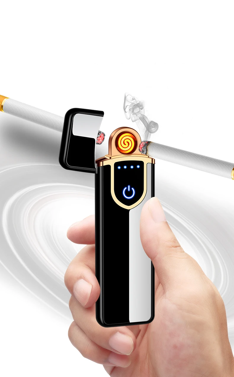 Encendedor гравировка буквы цифровой настраиваемый USB Elctronic зарядка Зажигалка сенсорный ветрозащитный Smok сигареты классический