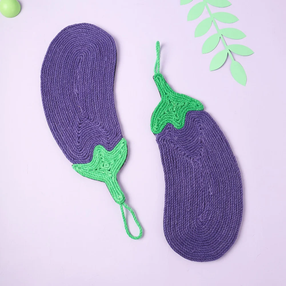 

1Pcs Cat Scratch Pad Cute Eggplant Shape Cat Scratcher Sisal Mat Protection Chair Table Sofa Cat Toy Pet Products Pets Supplies
