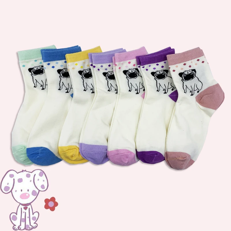 Instime 7 пар/компл. Kawaii женские носки розового цвета в Корейском стиле для женщин из