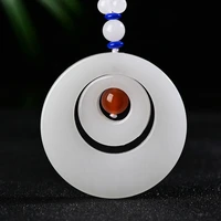 quality new natural white gold silk pendant noble jade necklace jewelry accessories neck decoration handicrafts sweater chain