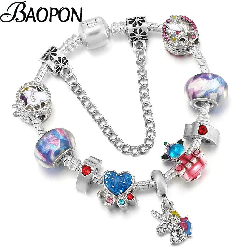 Шарм браслет серебристого цвета с бусинами в виде собачьей лапы подвеской Lovley