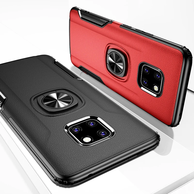 Противоударные бронированные Чехлы для huawei mate 20 Pro Lite P30 P20 с кольцом-держателем для пальцев и подставкой для задней панели Чехлы для huawei mate 20 Lite mate 20
