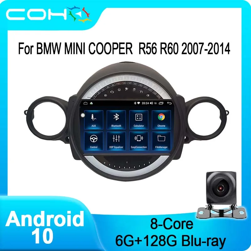 

For BMW MINI COOPER R56 R60 2007-2014 Car Radio Android 10.0 Octa Core 6+128G Car Player Stereo autoradio Audio