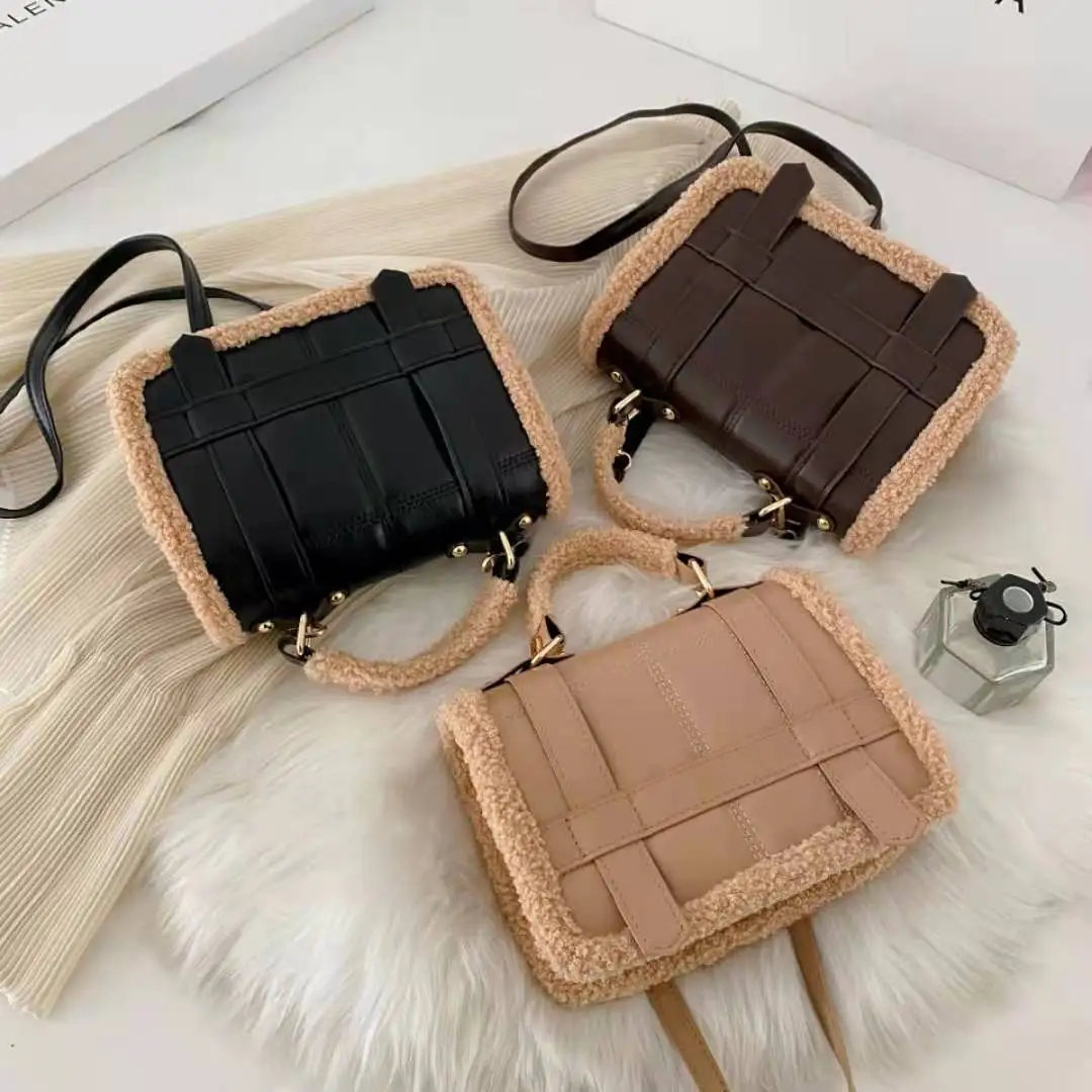 

Winter bag fashion women bag large volume handbag shoulder bag cross body bag go with lamb small square bag