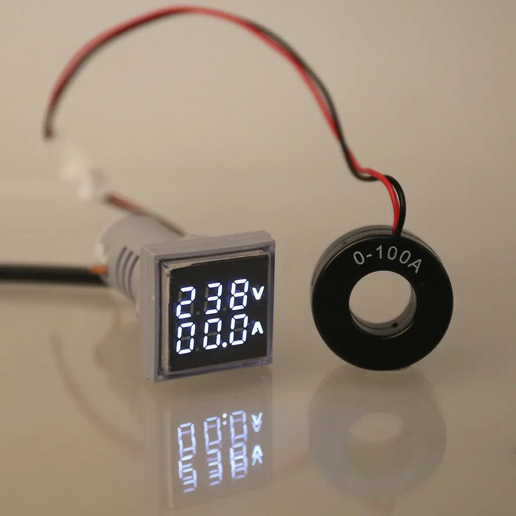 

Square LED Digital Dual Display Voltmeter & Ammeter Voltage Gauge Current Meter