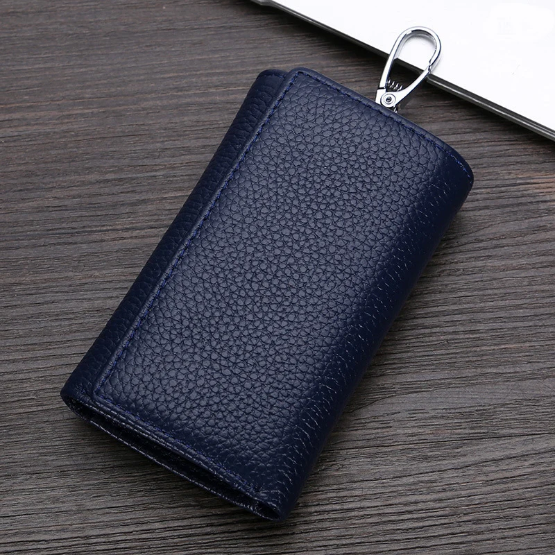 Кошелек для ключей из натуральной кожи с тремя складками Женский брендовый мини