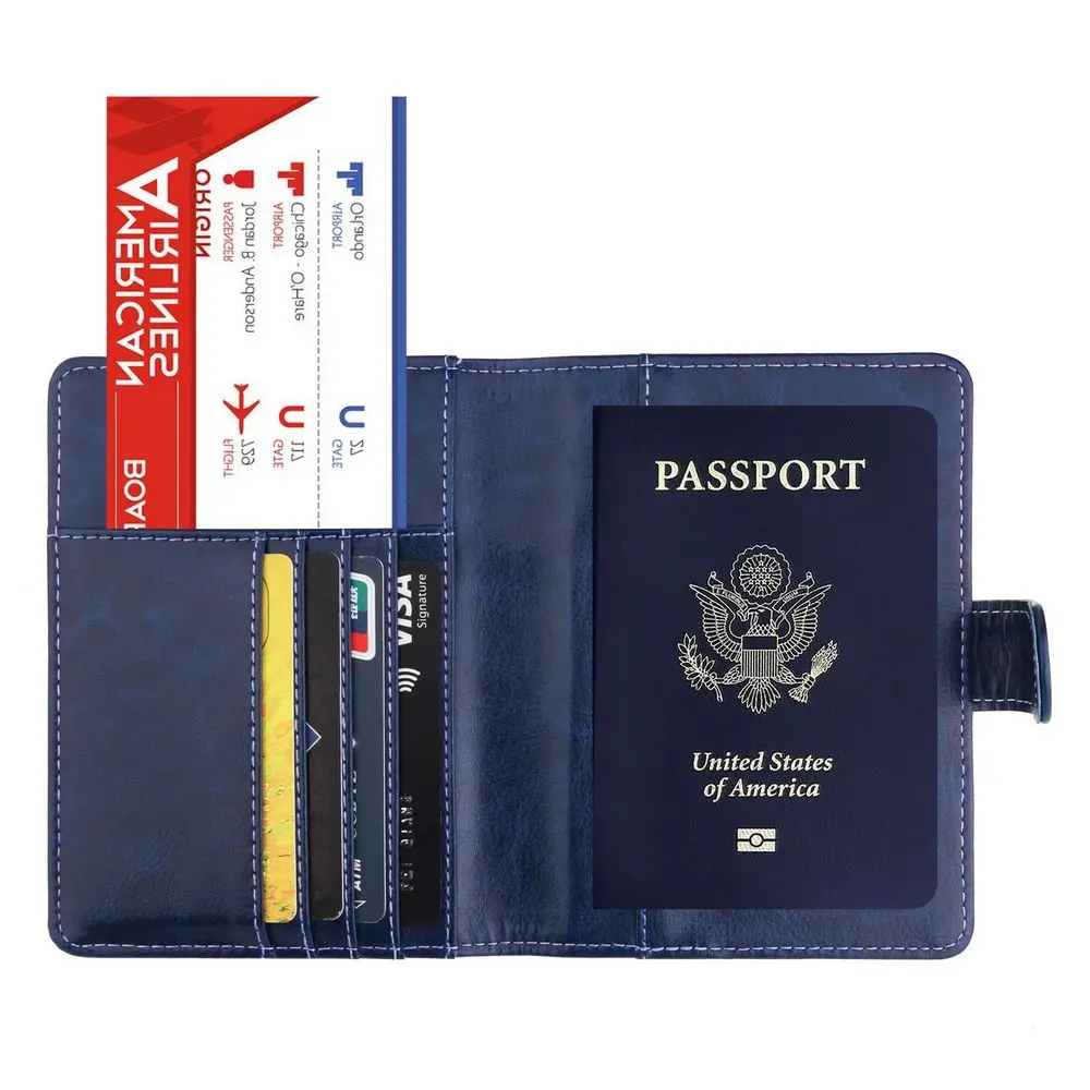 TOURSUIT путешествия RFID Блокировка кожа США Кредитная карта Паспорт обложка для паспорта для американских с магнитной кнопкой