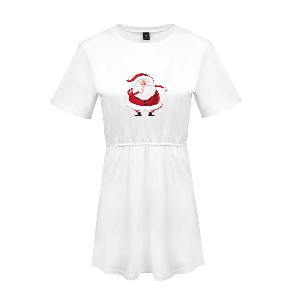 JAYCOSIN плиссированные короткие платья женское рождественское Повседневное платье